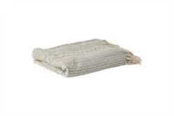 Plaid M/frynser 130x170cm - Grey